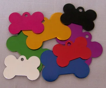 

100Pcs Factory Direct Supply Bone Style Dog Name Dog Necklace Tag Pets Identity Card For Pets Fashion Key Chain Free Shipping