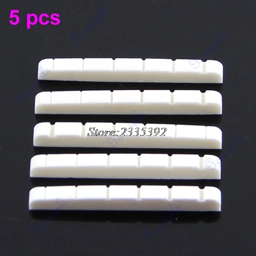 

Hot 5Pieces/set Unbleached Curved Slotted guitar Bone Nut Flat Bottom for Strat
