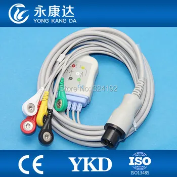

ECG cable One- Piece Series Patient Cable ,CSI with 5LD, IEC.Snap ,6pin, No resistance