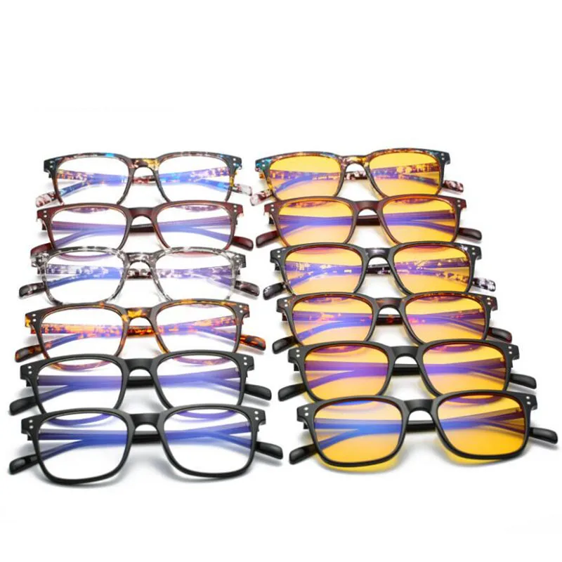 cheap Anti Blue Rays Computer Goggles Reading Glasses UV400 Radiation resistant Computer Gaming Glasses TR90 Square myopia 5025