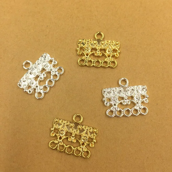 19*17mm Filigree Flower Loops Bracelet Necklace End Connectors Zinc Alloy Metal Hair Jewelry