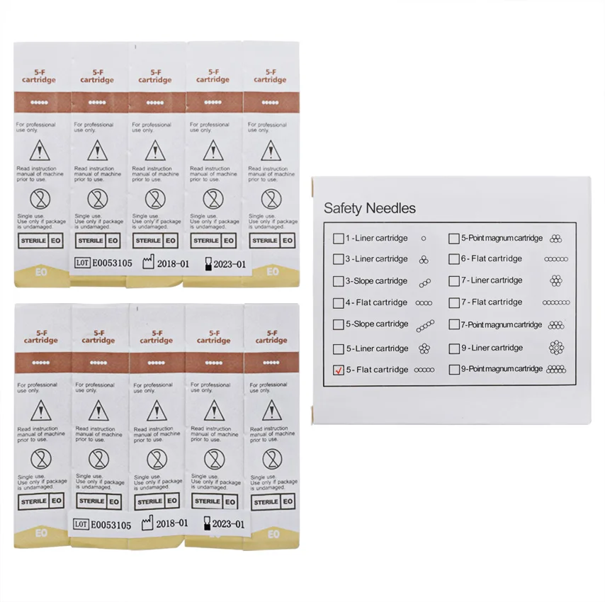 10 шт 5F Одноразовые стерилизованные татуировки перманентный макияж ручка машина плоские иглы Советы для бровей губ микроблейдинг поставки
