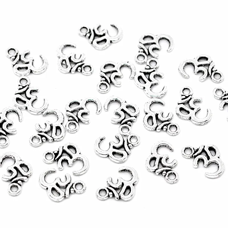 

100Pcs Silver Tone 3D Ohm Pendants Jewelry Diy Making Findings Component Charms 16x11mm