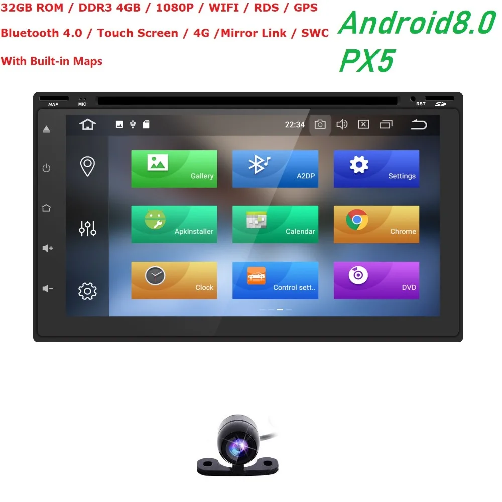 

4G RAM Android 8.0 Auto Radio Octa Core 7Inch 2DIN Universal Car DVD player GPS Stereo Audio Head unit Support DAB DVR OBD BT CD