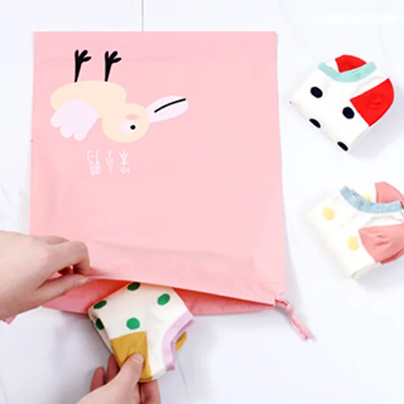 1 قطعة تسرب المياه الكرتون الحيوانات المطبوعة تخزين أكياس الطفل ملابس الاطفال اللعب المنظم الرباط مستحضرات التجميل الحلوى حقيبة كيس