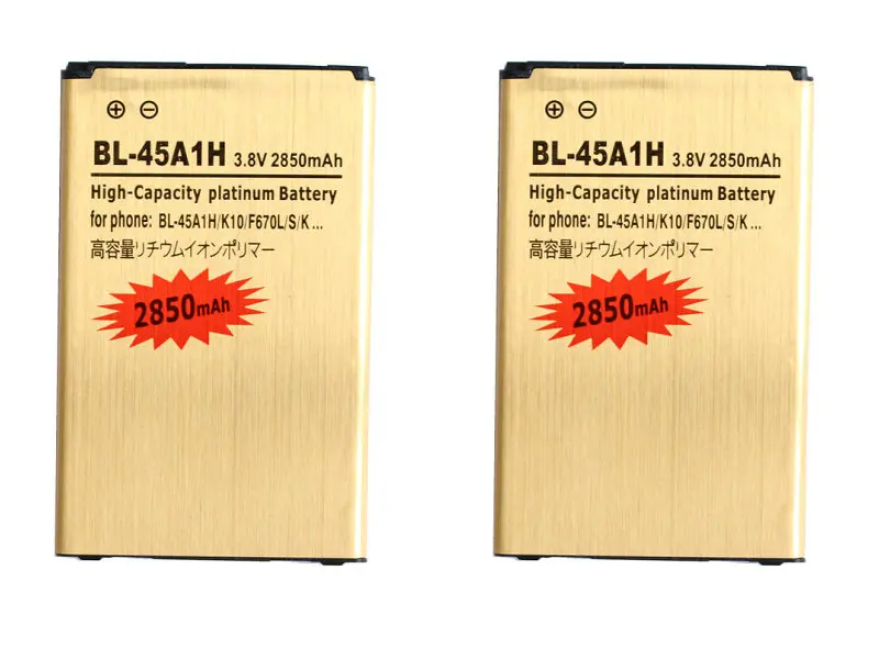 imágenes para Seasonye 2 unids/lote 2850 mAh BL-45A1H/BL45A1H Batería de Reemplazo de Oro Para LG K10 F670L F670K F670S F670 K420N K10 Q10 LTE K420 imágenes para Seasonye 2 unids/lote 2850 mAh BL-45A1H/BL45A1H Batería de Reemplazo de Oro Para LG K10 F670L F670K F670S F670 K420N K10 Q10 LTE K420