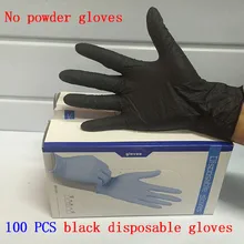 Ранг черная нитриловая перчатка 100 шт одноразовые нитриловые перчатки антистатические смазочные защитные татуировки стоматологические защитные перчатки