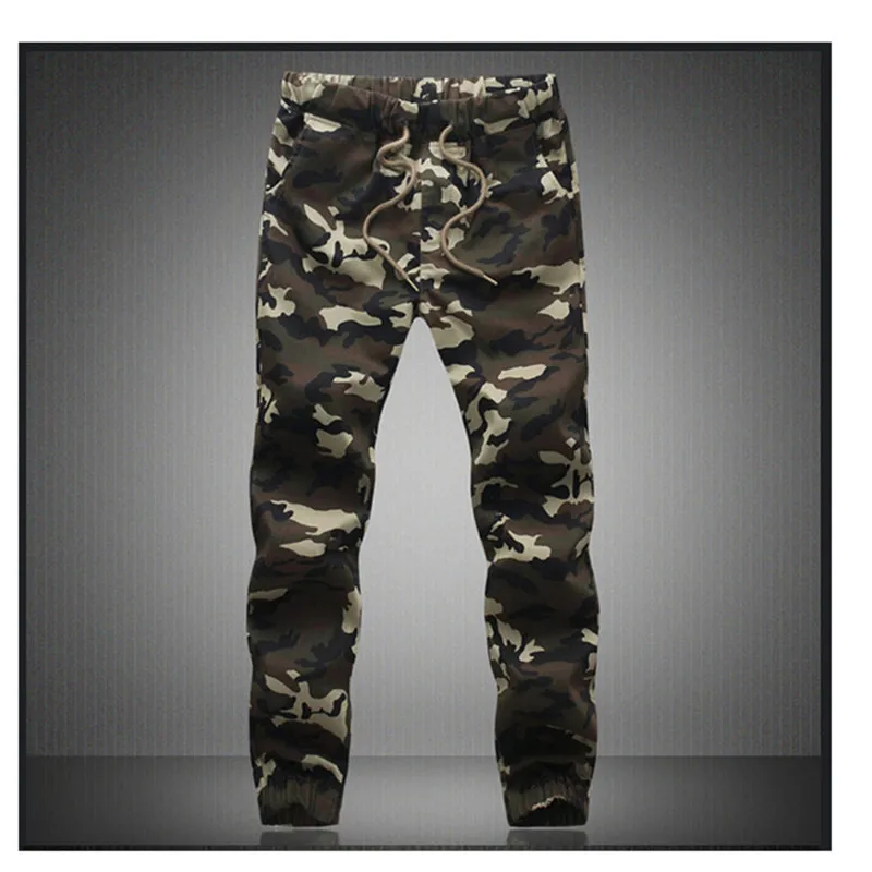 Image M 5X 2015 Mens Boutique Autumn Pencil Harem Pants Men Camouflage Military Pants Loose Comfortable Cargo Trousers Camo Joggers