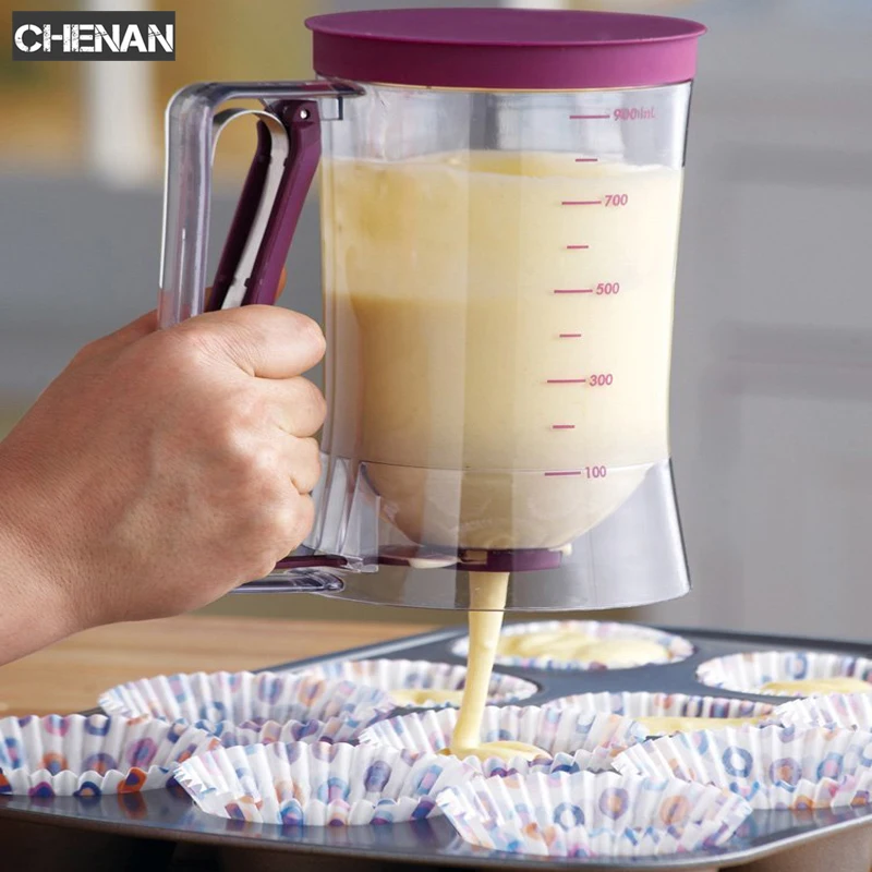 

Food Grade Baking Pastry Tools Cooking Cake Pancake Batter Cream Dough 900ml DIY Cupcake Dispenser