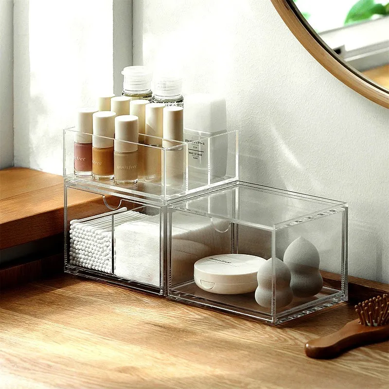 

New Fashion Thicken Acrylic Transparent Lipstick Makeup Organizer Drawer Desktop Arrangement Box for Storage Cosmetic Organizer
