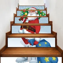 

Wall Sticker Dress Up Creative Stair Sticker 2018 Christmas Decoration Santa PVC Wall Sticker
