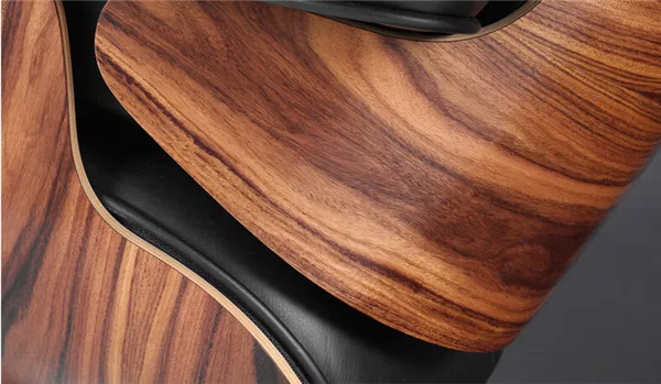 Натуральная кожа Mid Century Modern Classic Rosewood фанеры кресло и Османской Премиум High Класс шезлонг вращающееся кресло