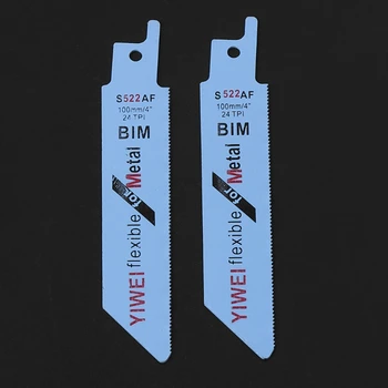 

2pcs Durable BIM S522AF 100mm 4'' Reciprocating Saw Blade For Cutting Metal Wood