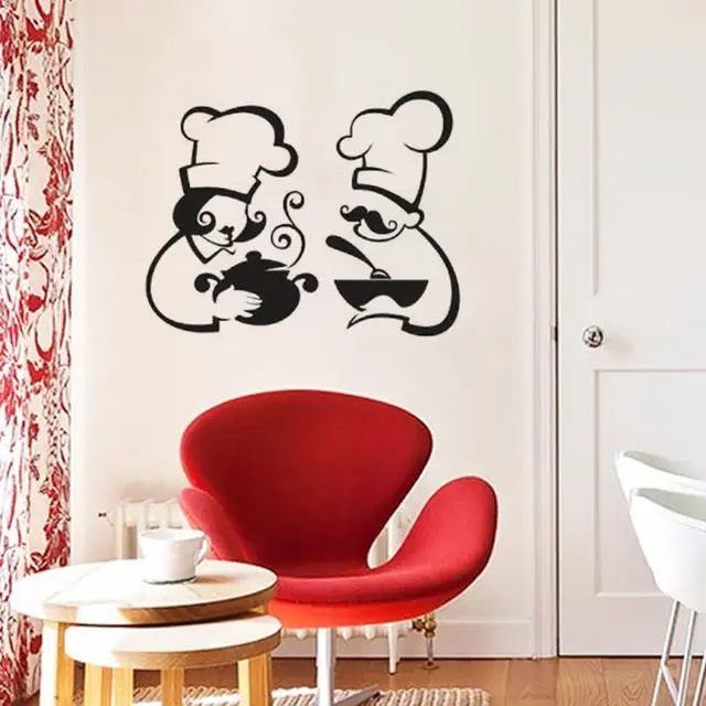Kucada Cartoon Chef Man Cute Wall Sticker For Home Decoration