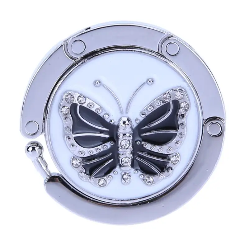 

1PC Rhinestone Alloy Foldable Bag Hanger Purse Hooks Handbag Holder Beetle Lock Folding Umbrella Clip Hanger