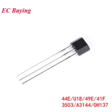 10 pces interruptor de sensor efeito hall a3144 44e u18 49e 41f 3503 oh137 elemento hall sem escova do motor elétrico oh3144 alta sensibilidade