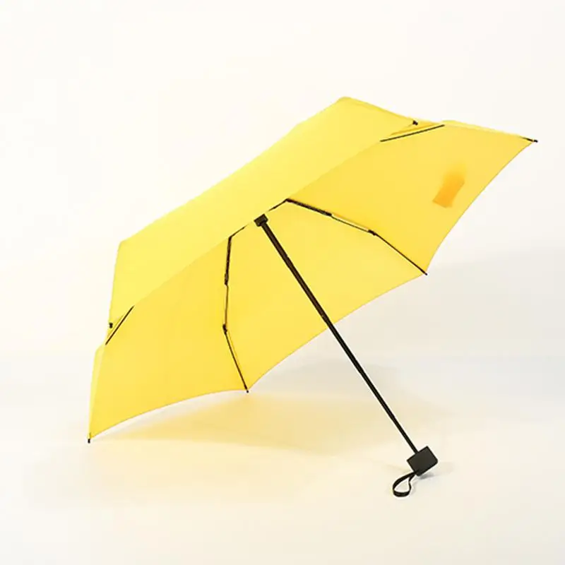 Дропшиппинг 180 г мини свежий солнцезащитный 5 складной зонт для дождя и солнца инновационный ультралегкий Зонт складывающийся в карман 18 видов стилей - Цвет: Yellow noblack