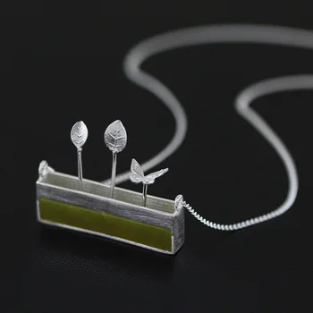 

ACECARE Women Necklace 2019 925 Silver Jewelry Long Necklace/Pure Sliver Necklace Mistress Gifts With Jade Pendant Necklace