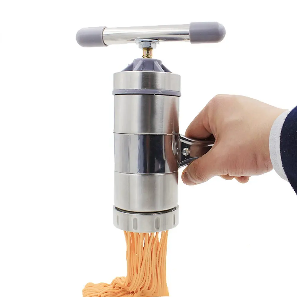 

Handmade Noodles Machine Steell Pasta Maker Spaghetti Macaroni Flour Food Press Fruits Citrus Vegetables Juicer+5 Noodle Mould