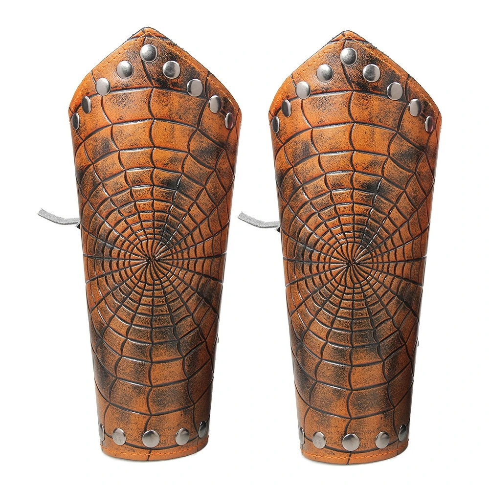 Leather Bracers Armor Faux Leather Arm Guard Costume Audjustable Size