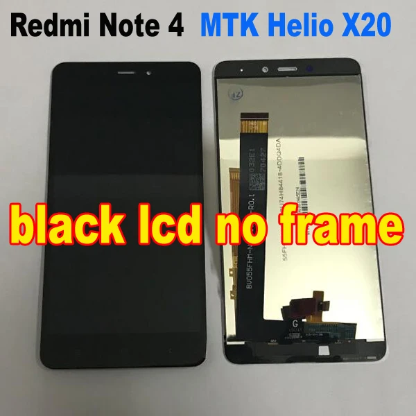 Лучшее Стекло сенсор ЖК-для Xiaomi Redmi Note 4 mtk helio x20 версия дисплей Сенсорная панель экран дигитайзер сборка с рамкой - Цвет: black lcd no frame