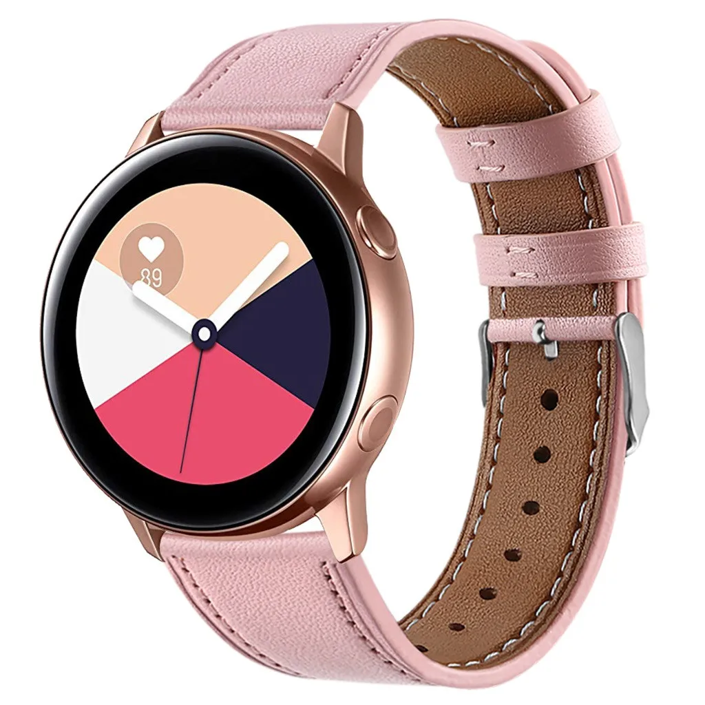 Кожаный сменный Браслет для ремня для samsung Galaxy Watch active 20 мм Смарт-часы долговечные аксессуары#527