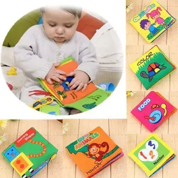 

12 pages Soft Cloth Baby Books Intelligence Development Educational Toy Soft Cloth Learning Cognize Books For 0-12 Months