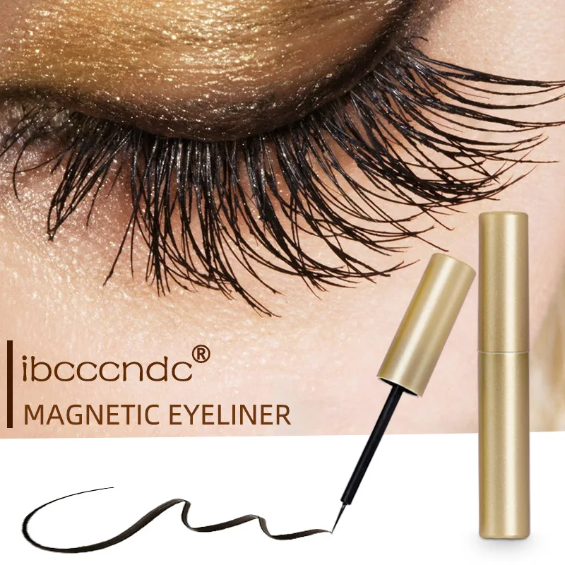 

Waterproof EyeLiner Liquid Magnetic Eyeliner Quick dry Eye liner Set Easy To Wear Makeup Cosmetic Gold bottle Eye Liner TSLM1