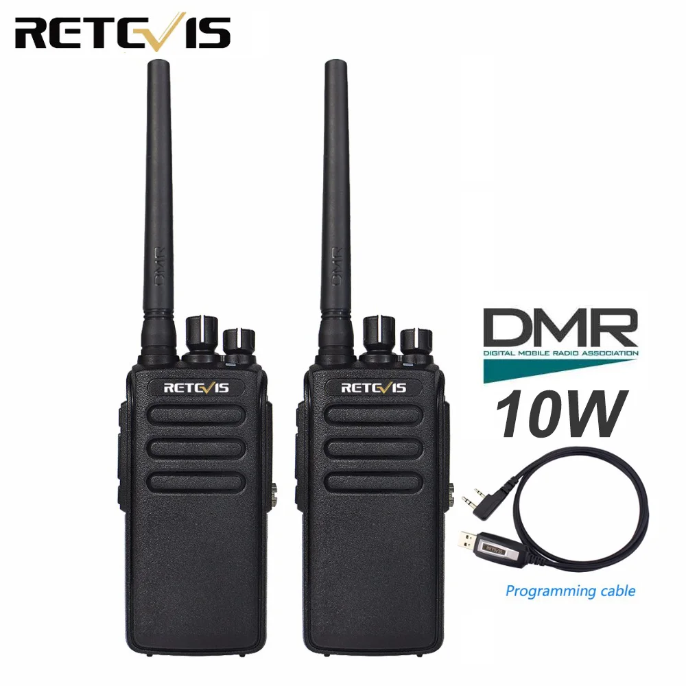 Acheter 2 pcs Retevis RT81 10 w Numérique DMR Radio IP67 Étanche Talkie walkie UHF 400 470 mhz VOX Crypté deux Voies Radio Longue Portée