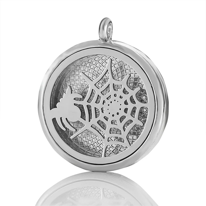 

MODKISR Wholesale New Product Generous Fashion Perfume Air Freshener Diffuser Magnet Stainless Vent Spider Web Necklace Jewelry