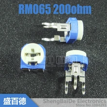 50 шт./лот RM-065 RM065 200ohm 201 200 подстроечный потенциометр резисторы переменная регулируемые резисторы