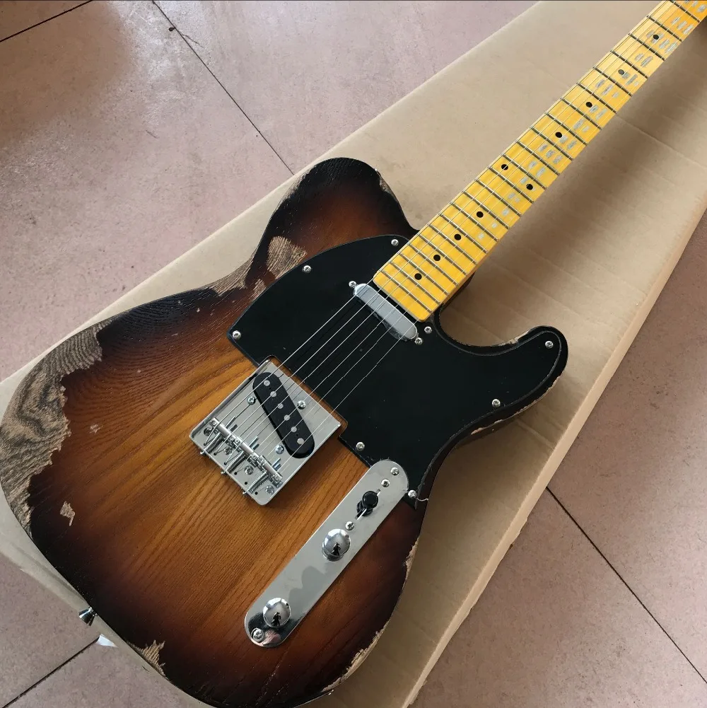 

New standard custom retro relics tele Guitar,handmade electric guitar,maple fingerboard,telecasterr gitaar,Sunburst color