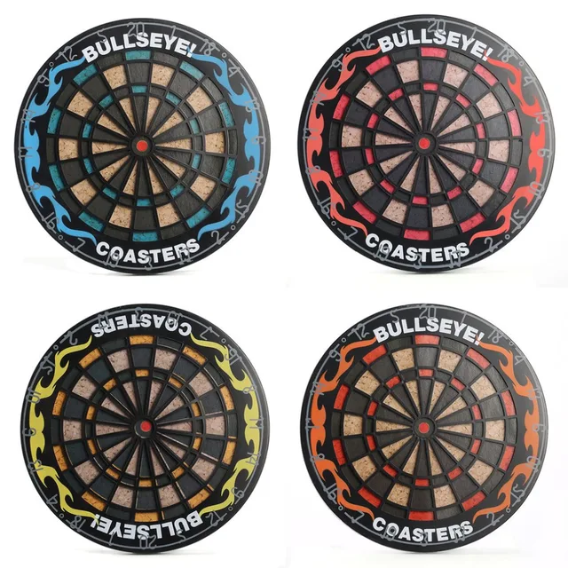 1set hit the spot 4pcs round bullseye coasters dart board drink