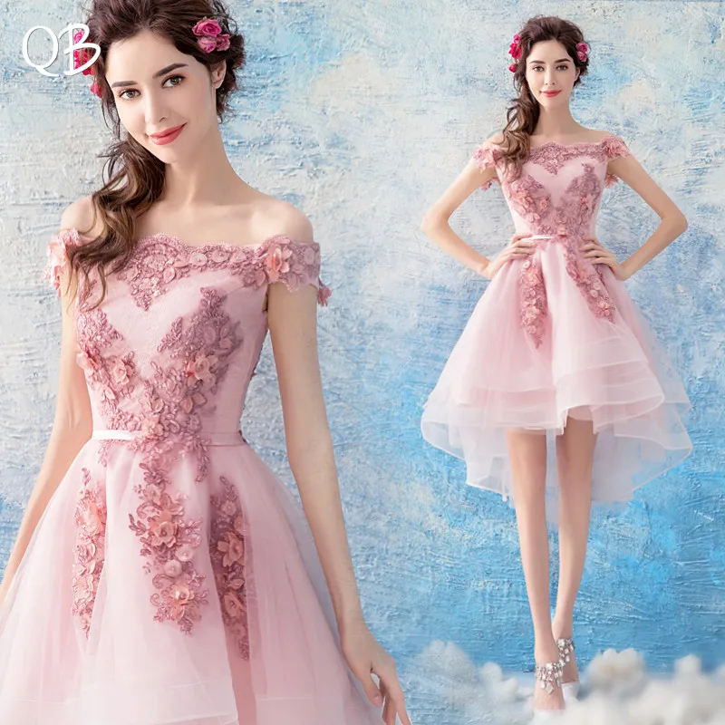 Розовые сексуальные короткие вечерние платья из тюля с кружевами и бисером новые модные вечерние платья для невесты XH122