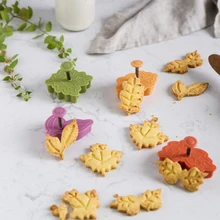 4 типа набор листьев пластиковые формы для печенья плунжерный резак штамп помадка тиснение 3D бисквитный торт формы для печенья Декорация