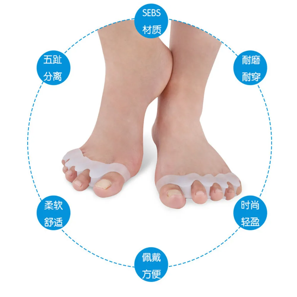 2 Pcs Toe Eversion Corrector Separator Hallux Valgus Protector Toe Care Flip Finger Protector Soft Orthopedic Supplies Care Tool