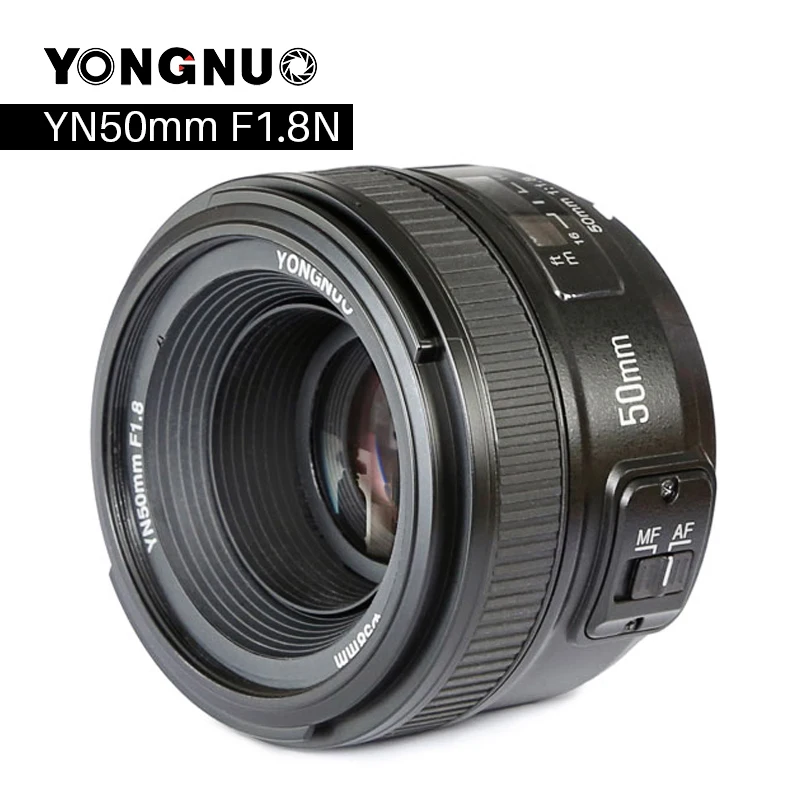 Объектив камеры YONGNUO YN50mm F1.8 для Nikon F Canon EOS с автофокусом большой диафрагмой DSLR D800