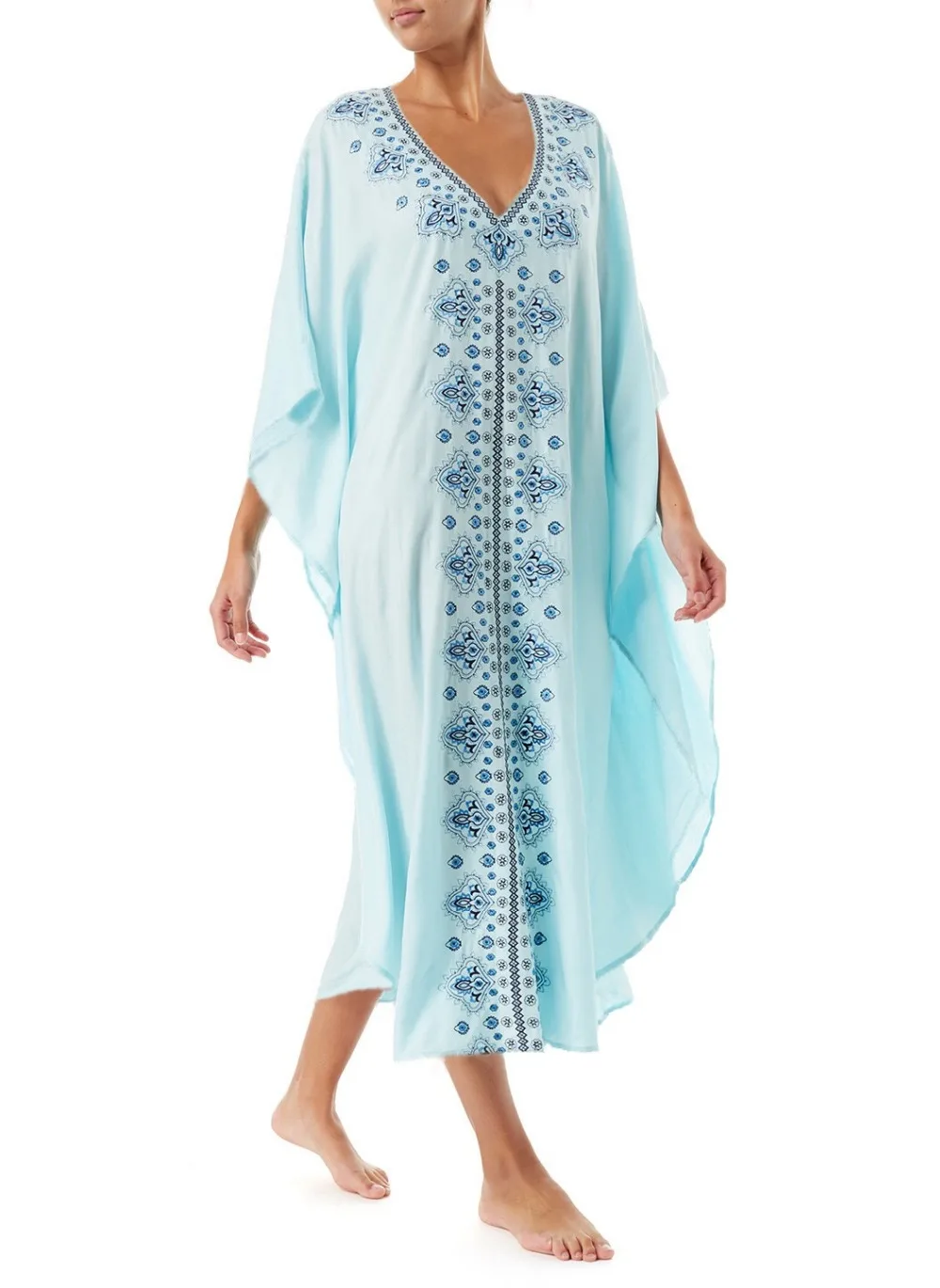 Embroidery Cotton Beach Kaftan Cover up Saida de Praia Swimsuit Bikini cover up Tunics for Beach Pareo Sarong Beachwear Embroidery Cotton Beach Kaftan Cover up Saida de Praia Swimsuit Bikini cover up Tunics for Beach Pareo Sarong Beachwear