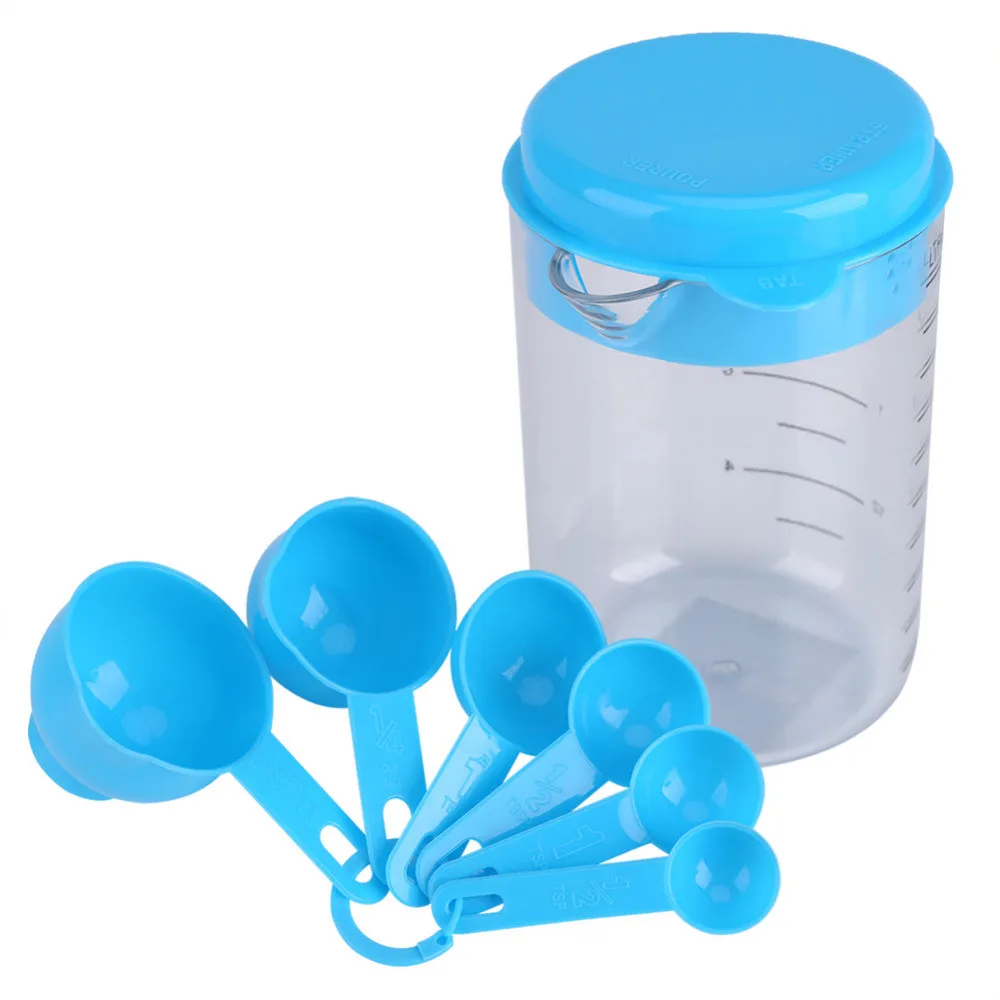 

7Pcs/set Plastic Measuring Cups And Spoons Measure Tea Coffee Kitchen Utensil for Baking Tools Bakeware Kitchen Tools