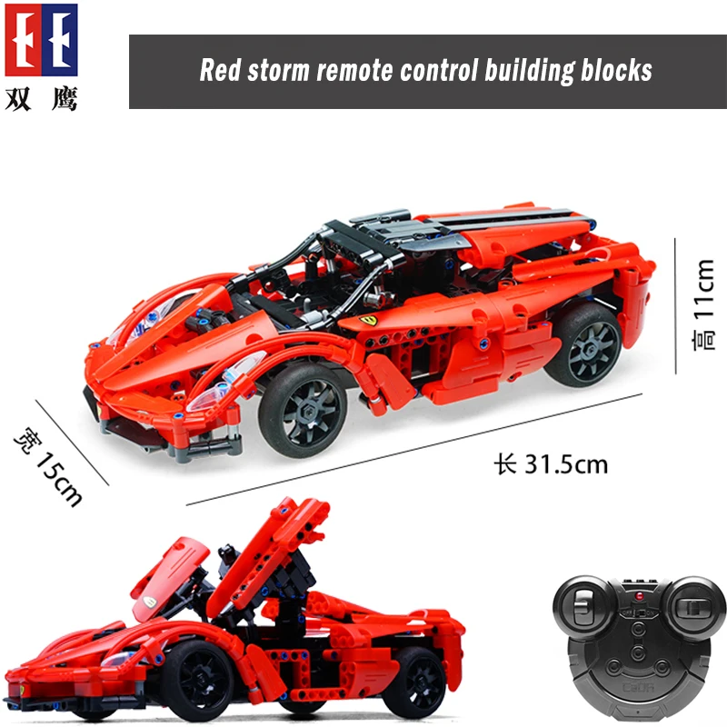 

Technic Remote Control RC Red Storm Sport Racing Car Building Blocks Bricks Compatible Legoing toys for children birthday gifts