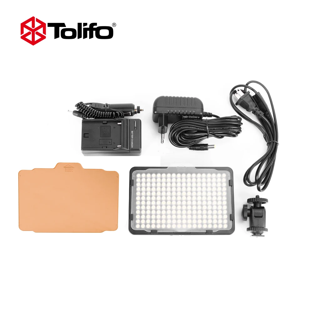 Tolifo PT-176S высокой мощности Светодиодный Видео светильник Панель комплект для Canon Nikon DSLR камер с зарядным устройством сумки для переноски и другие аксессуары