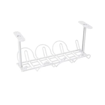 

ABS Cable Rack Self Adhesive Holder Socket Storage Strong With Hanging Basket Table Bottom Shelf Management Kitchen Tidy