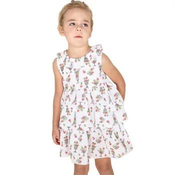 

Girl Lovely Layered Dress 2018 Summer New Baby Girl Sleeveless Vest Dress Children Floral Princess Dresses Kids Casual Vestido
