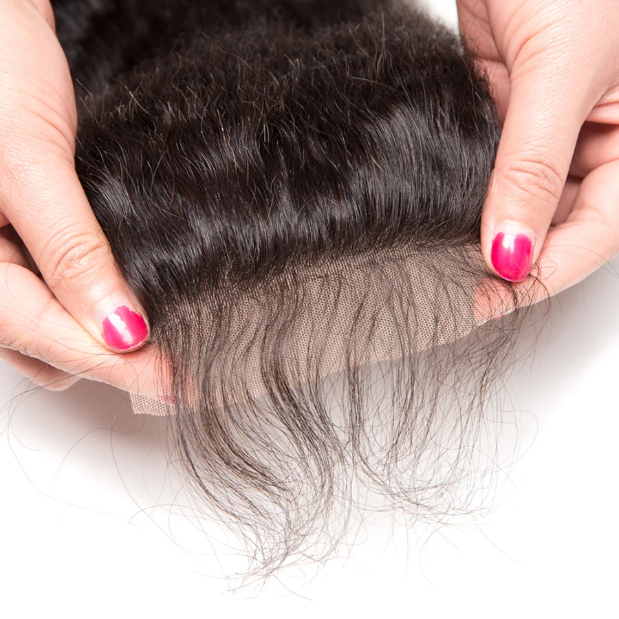 Mslyn курчавые прямые бразильские волосы с закрытием Закрытие с волосами младенца 4x4 человеческие волосы закрытие кусок remy волосы естественного цвета