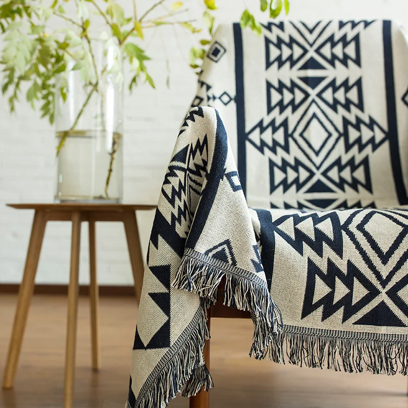  Northern Europe Sofa Blanket Geometric Pattern Carpet For Living Room Bedroom Rug Bedspread Dust Co - 32758436115