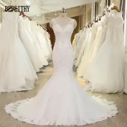 BEPEITHY Новое поступление Robe De Mariage Сексуальная Прямая спина v-образный вырез кружева Свадебный платья Роскошные свадебные платья 2019