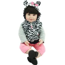 22Inch Kids Toys Handmade Reborn Dolls 55CM Lifelike Vinyl Reborn Boneca Bebe Fashion Girls Toy Juguetes