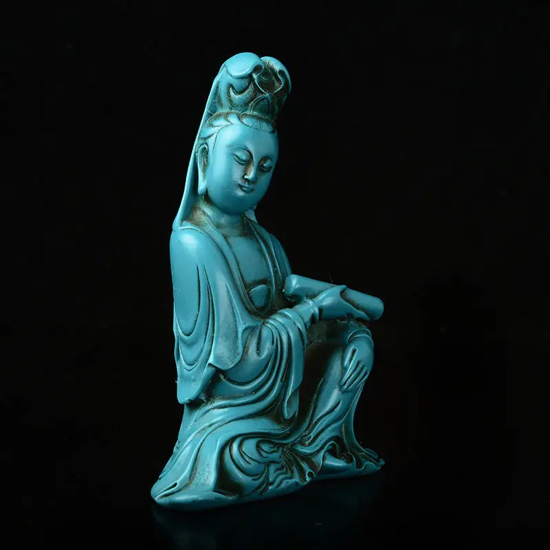 

Exquisite Hand-carved Turquoise Statue ---Maid