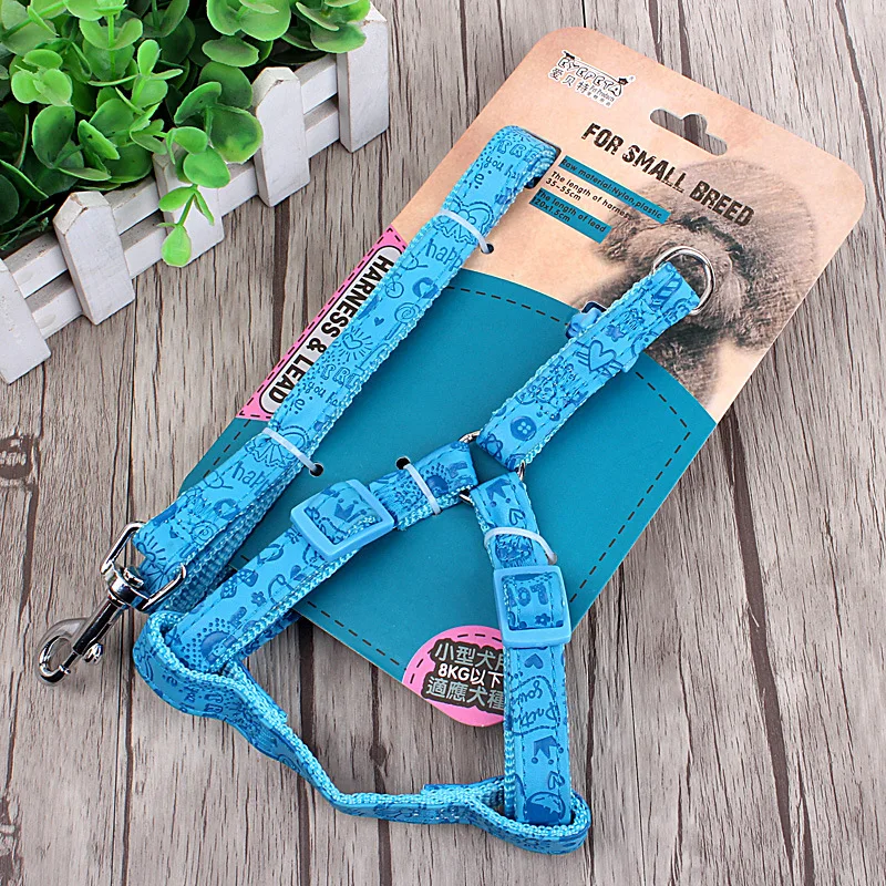 Adjustable Cute Small Pet Dog Leash Harness Rabbit Printed Puppy Lead