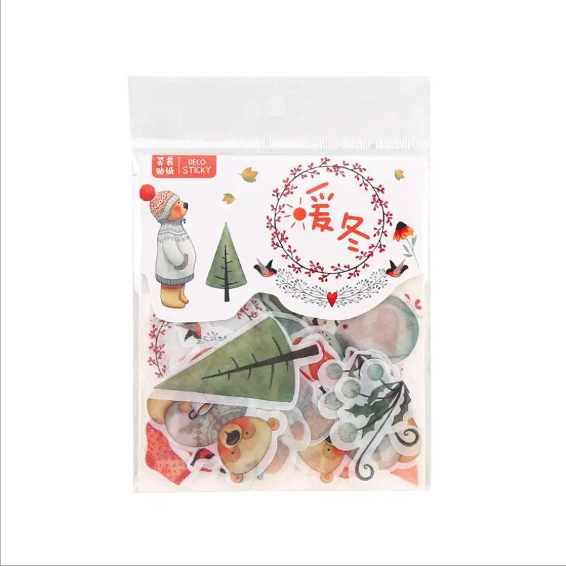 40 шт./пакет животные растения листья бумага наклейки для украшения сделай сам